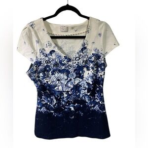 Anthropologie Floral Top Sz Large